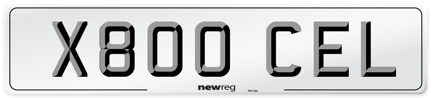 X800 CEL Number Plate from New Reg